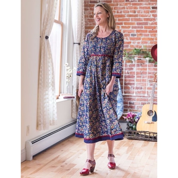 April Cornell Jaipuri Rose Dress Indigo - Picture 4 of 17